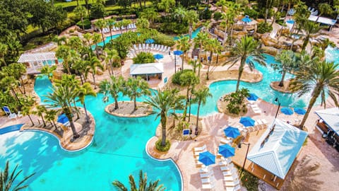 Outdoor pool, sun loungers, lifeguards on site