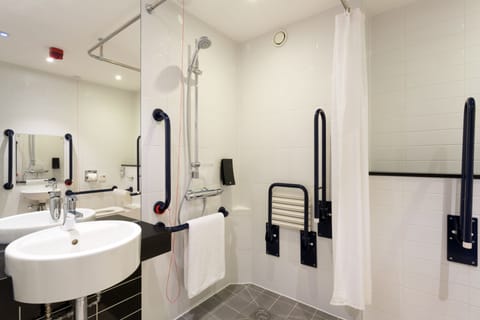 Standard Room, 1 Double Bed, Accessible (Free Hot Breakfast) | Bathroom | Shower, hair dryer, towels