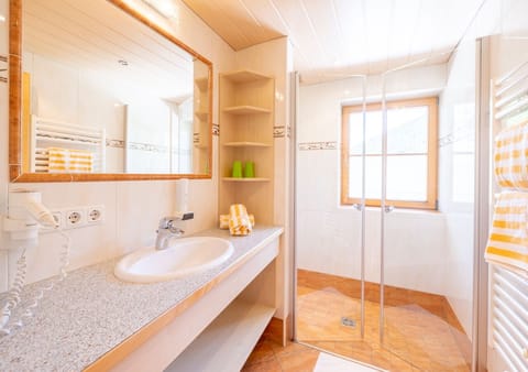 Family Room (Hauphaus) | Bathroom | Hair dryer, towels, soap, shampoo