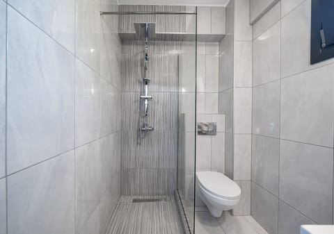 Shower, free toiletries, hair dryer, bathrobes