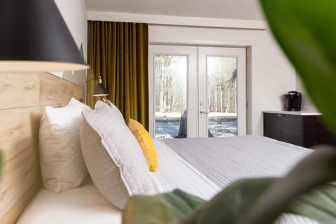 Individually decorated, desk, laptop workspace, blackout drapes