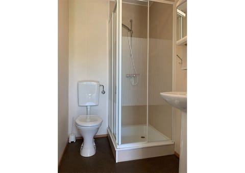 Shower, hair dryer, soap, shampoo