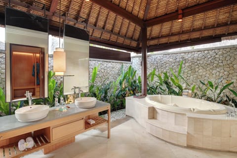 Villa, 1 Bedroom, Private Pool (Private Pool Beach Wing) | Bathroom | Eco-friendly toiletries, hair dryer, bathrobes, slippers