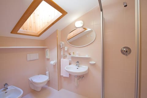 Shower, free toiletries, hair dryer, bidet