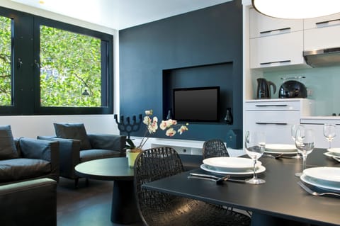 Apartment, 1 Bedroom | Private kitchen | Coffee/tea maker, electric kettle, cleaning supplies