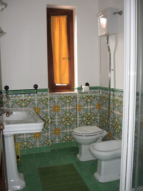 Hair dryer, bidet, towels, soap