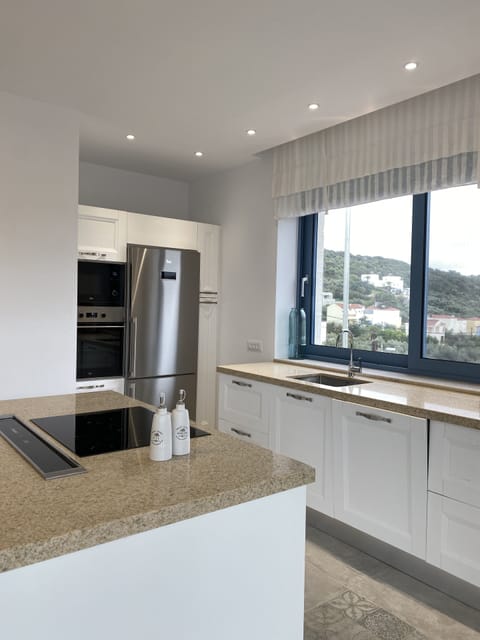 Villa - Beach Front | Private kitchen | Fridge, microwave, oven, stovetop