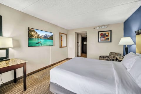 Desk, laptop workspace, blackout drapes, soundproofing