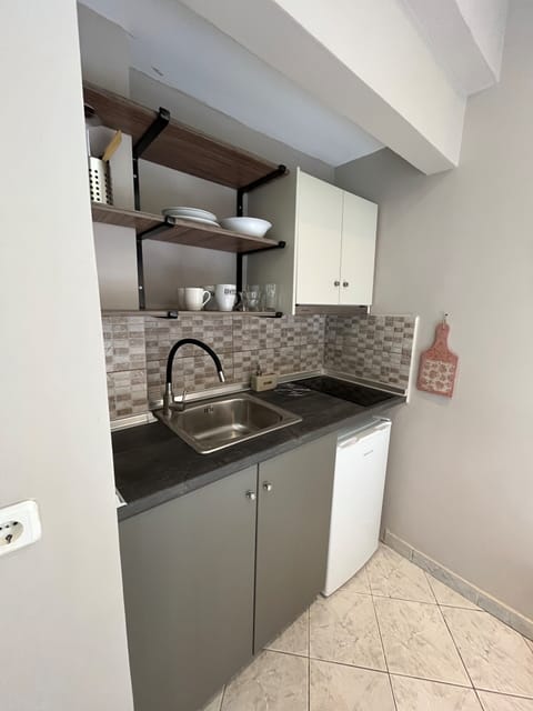 Basic Double Room | Private kitchen | Fridge, stovetop, cookware/dishes/utensils