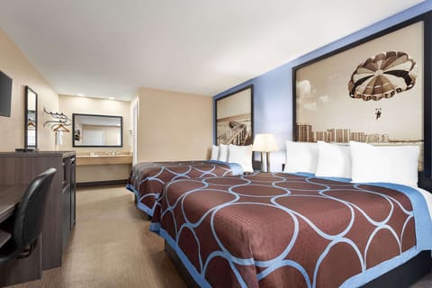 Room, 2 Queen Beds, Non Smoking | Desk, iron/ironing board, free WiFi, bed sheets