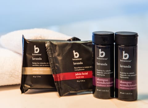 Bathtub, free toiletries, hair dryer, towels