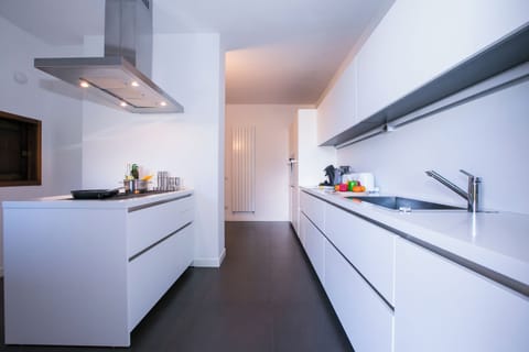 Full-size fridge, microwave, oven, stovetop