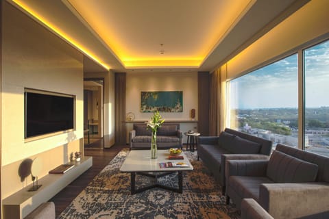 40-inch TV with cable channels, DVD player