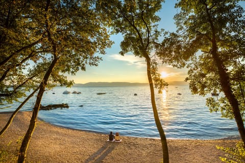 Beach nearby, sun loungers, beach umbrellas