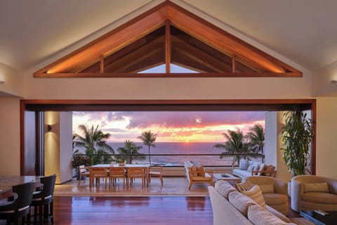 Premier Room, 4 Bedrooms, Lanai | Living room | 50-inch LCD TV with cable channels, TV