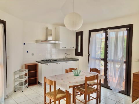 Standard Apartment, Sea View | Private kitchen | Full-size fridge, microwave, cleaning supplies, freezer
