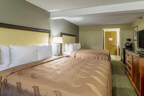 Room, 2 Queen Beds, Non Smoking | Desk, laptop workspace, iron/ironing board, WiFi