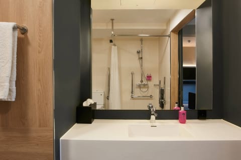 Family Room, 1 Queen Bed with Sofa bed | Bathroom | Hair dryer, towels