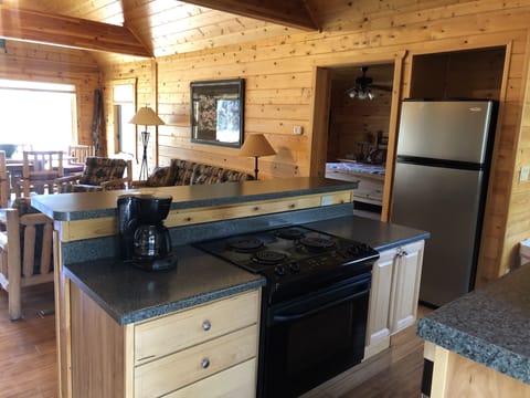 Aspen Lodge Cabin | Private kitchen | Cookware/dishes/utensils, eco-friendly cleaning products
