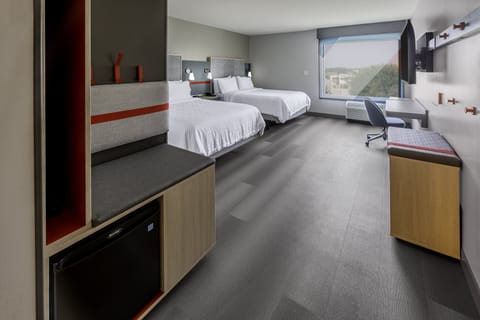 Standard Room, 2 Queen Beds, Accessible (Mobility, Roll-In Shower) | Desk, laptop workspace, blackout drapes, iron/ironing board