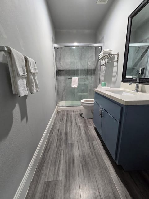 Premium Studio Suite | Bathroom | Shower, hair dryer, towels