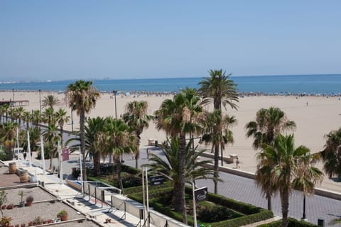 On the beach, white sand, 5 beach bars