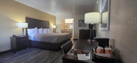 Premium bedding, down comforters, desk, blackout drapes