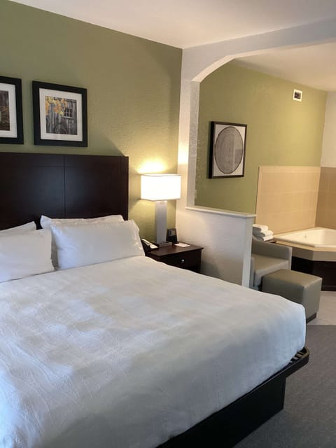 Standard Room, 1 King Bed, Non Smoking, Jetted Tub | Premium bedding, desk, laptop workspace, blackout drapes