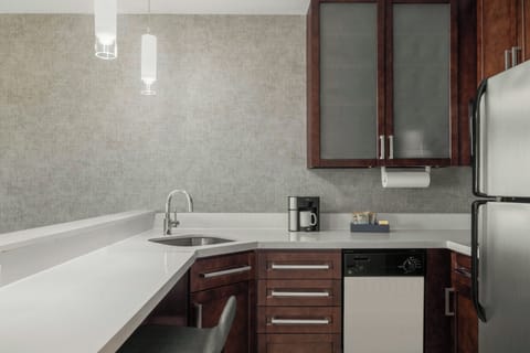 Studio, 1 King Bed with Sofa bed | Private kitchen | Fridge, microwave, stovetop, dishwasher