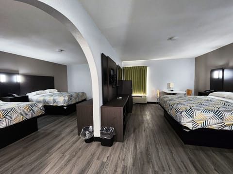 Premium bedding, desk, laptop workspace, free WiFi