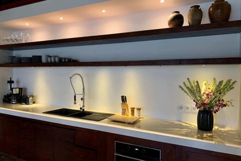 Villa, 3 Bedrooms, Smoking, Private Pool | Private kitchen | Microwave, coffee/tea maker, cookware/dishes/utensils