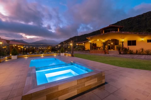 Outdoor pool, sun loungers