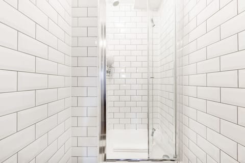 Shower, towels, toilet paper