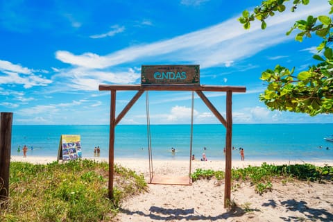 On the beach, white sand