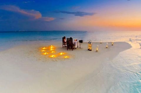 On the beach, white sand
