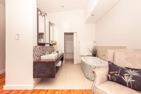 Hair dryer, bathrobes, towels, soap