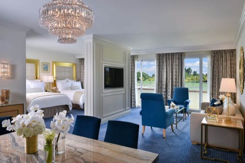 Premium bedding, down comforters, pillowtop beds, in-room safe