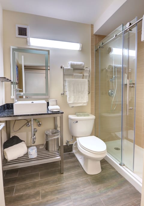 Free toiletries, hair dryer, towels