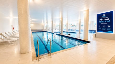 Indoor pool, 2 outdoor pools, open 10:00 AM to 8:00 PM, sun loungers