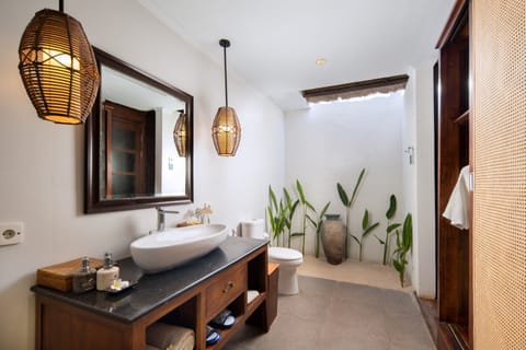 Shower, hydromassage showerhead, free toiletries, hair dryer