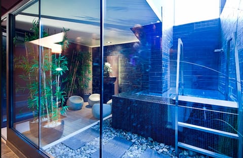 Outdoor treatment areas, sauna, hot tub, steam room, Turkish bath