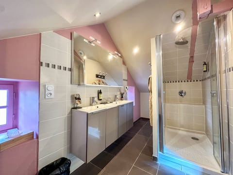 Suite | Bathroom | Free toiletries, hair dryer, bathrobes, towels