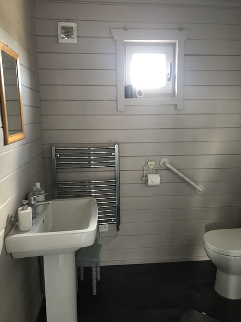 Chalet | Bathroom | Shower, hair dryer, towels