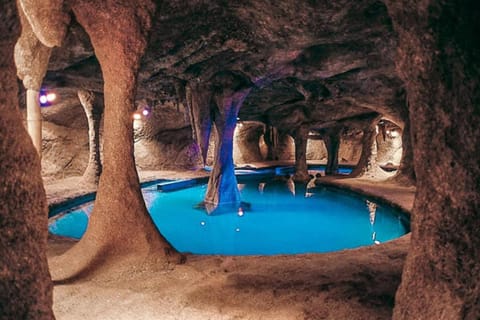 Indoor pool, outdoor pool, pool umbrellas, sun loungers