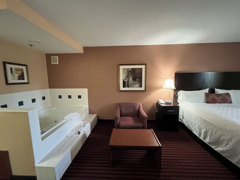 Room, 1 King Bed, Non Smoking, Jetted Tub | Living area | TV