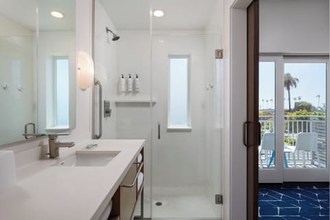 Eco-friendly toiletries, hair dryer, towels, soap