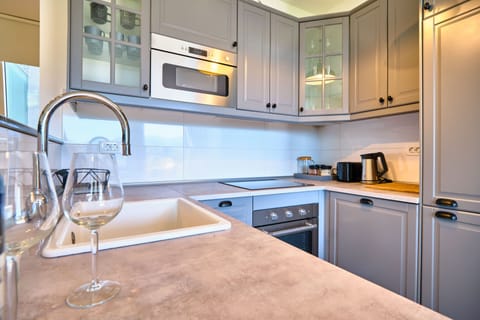 Luxury Apartment | Private kitchen | Fridge, microwave, oven, dishwasher