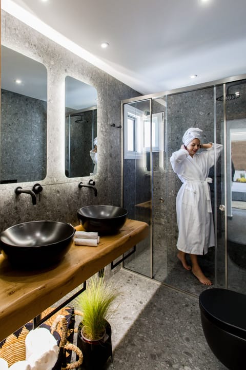 Superior Suite | Bathroom | Shower, rainfall showerhead, designer toiletries, hair dryer