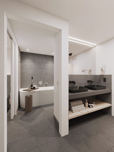 Double Room The View | Bathroom | Hair dryer, towels