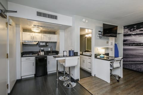 Room, 2 Queen Beds, Kitchenette | Pillowtop beds, minibar, desk, laptop workspace